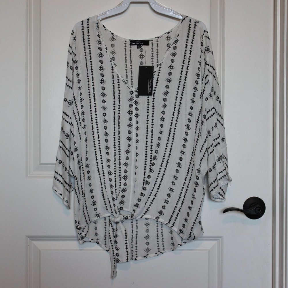white aztec blouse